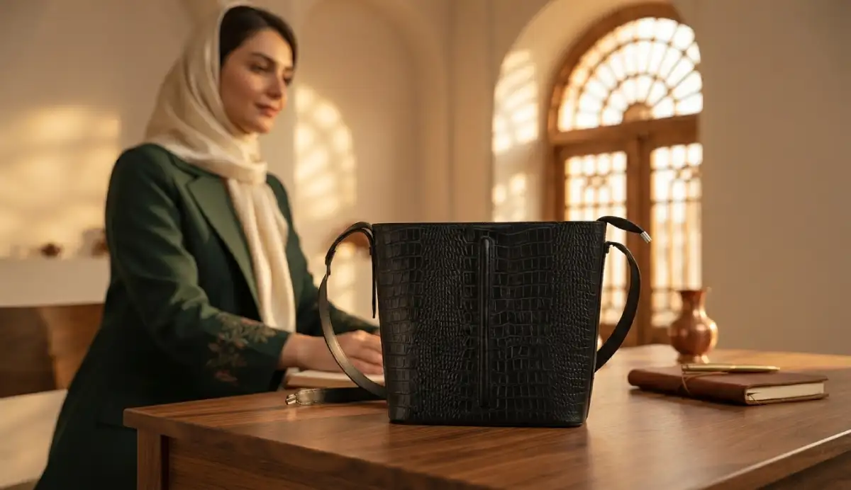 کیف دوشی زنانه کهن چرم مدل v254 صدف