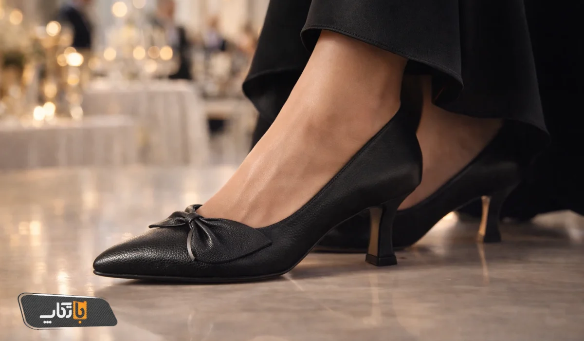 کفش زنانه مجلسی چرم طبیعی