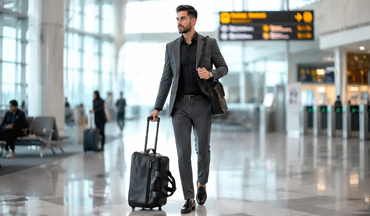 چمدان چرم طبیعی db127 مشکی 