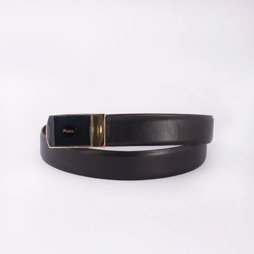 کمربند چرم طبیعی پلاک دار دو رو مدل مجلسی